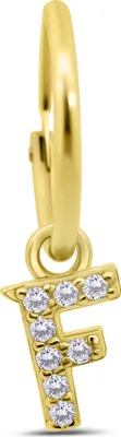 Produktbild von Geschenk für sie New Bling 9NB 906F Silberohrring mit Buchstabenanhänger - Zirkonia - F - halbes Paar - goldfarben