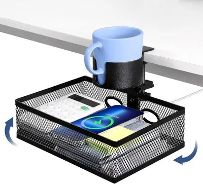 Produktbild von Famanu Büroorganizer 360° drehbar - mit Becherhalter und Kabelmanagement