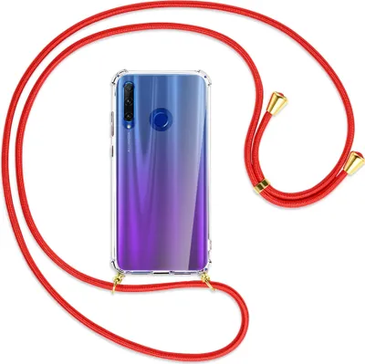 Produktbild von Handykette Backcover-Schutzhülle mit Band (Metall goldfarben) für Honor 20 Lite / 20e - rot