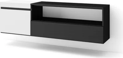 Immagine prodotto di COZY Mobile TV Soggiorno, 150x35x45cm, Per TV fino a 65, Sospeso, da appendere, Bianco e Nero