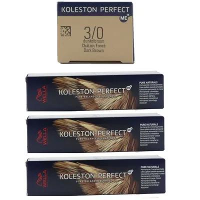 Produktbild von Wella Koleston 3 x 60 ml 3/0 dunkelbraun Set