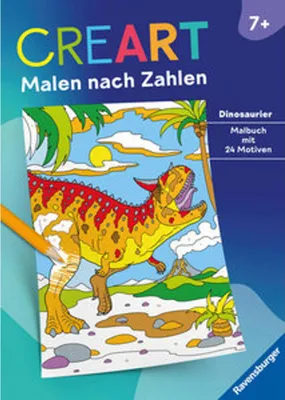 Produktbild von Ravensburger CreArt Malen nach Zahlen ab 7: Dinosaurier, Malbuch, 24 Motive