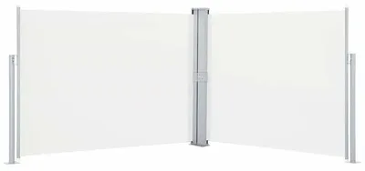 Zdjęcie produktu dla Wysuwana markiza boczna – ochrona przed słońcem i wiatrem dla ogrodu i tarasu – 140 x 1000 cm – kolor kremowy