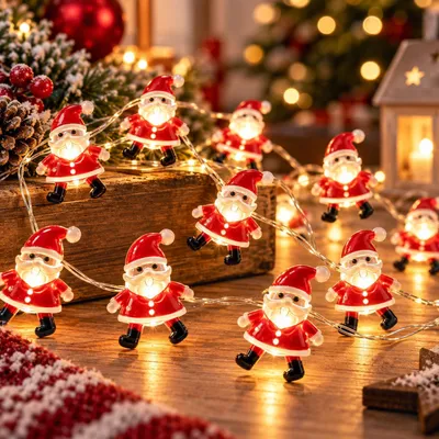 Lichterkette Kerstman, 2 m, 20 warmweiße LEDs, Batteriebetrieb
