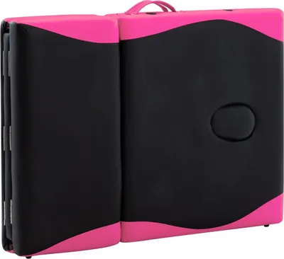 Immagine prodotto di Lettino Massaggio Pieghevole 4 Zone in Alluminio Nero e Rosa