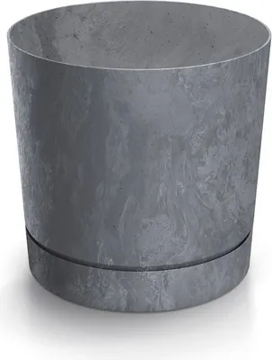 Produktbild von SCHWARZER BLUMENTOPF MIT BETONEFFEKT 24 cm mit Untertasse CLIC+DROP SYSTEM POLIERT PRODUKT