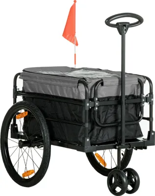 Image de Remorque vélo 2 en 1 Fortuna Lai Remorque de transport pour vélo avec pneus 20 pouces Capacité de charge 40 kg 130 x 64 x 64/103 cm