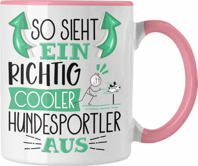Produktbild von Trendation - Hundesportler Tasse So Sieht Ein Richtig Cooler Hundesportler Aus Geschenk Lustiger Spruch Geschenkidee (Rosa)