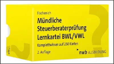 Produktbild von Mündliche Steuerberaterprüfung Lernkartei BWL/VWL