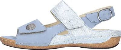 Produktbild von Waldläufer Heliett Sandalen Hochwertiges Leder für ultimativen Komfort, Individuell anpassbarer Klettverschluss, Leichte PolyurethanSohle für Stabilität hellblau 42 1/2 EU