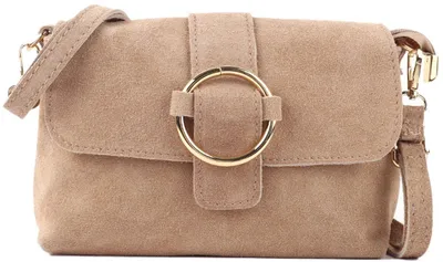 Imagen del producto de Bolso de hombro de ante de Giuliano, modelo Cosima, para mujer, color beige