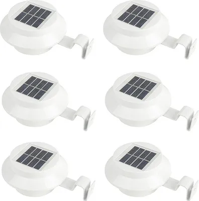 Produktbild von Wasserablauf-/Zaun-/Dachrinnen-Solarlampen, 6er Set, LED Gartenbeleuchtung, Weißlicht, Wetterfest