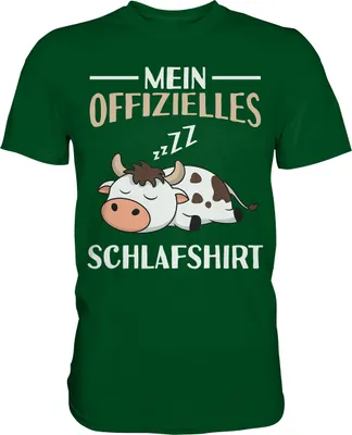 Produktbild von Offizielles Schlafshirt Nachthemd Schlafanzug Pyjama Kuh T-Shirt – Bottle Green / L