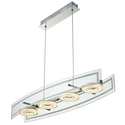 Produktbild von LED Pendelleuchte Glas, chrom, Höhenverstellbar, L 80 cm