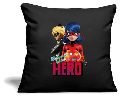 Produktbild von Spreadshirt Miraculous Be Your Own Hero Kissenbezug 45x45 cm, One size, Schwarz