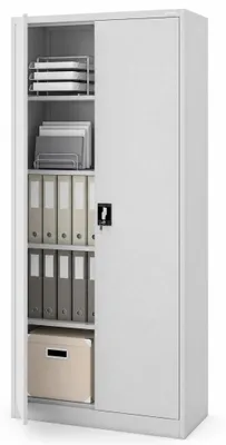 Produktbild von Metallschrank für Büro und Werkstatt Aktenschrank JAN H2200 900 x 2200 x 400 mm grau