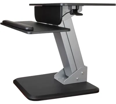 Höhenverstellbarer Steh-Sitz-Konverter, ergonomisch, schwarz