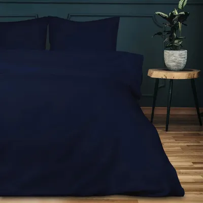Produktbild von Darymex Baumwollsatin Bettwäsche 180x200 Dunkelblau, Glatt