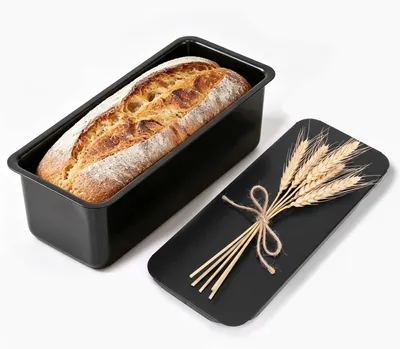 Produktbild von Brotbackform mit Deckel, 28 x 11 x 10 cm, extra hohe Kastenform für Toastbrot aus Kohlenstoffstahl mit Antihaftbeschichtung und Backzubehör