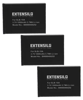 Produktbild von EXTENSILO 3x Akku kompatibel mit Samsung WB151F, WB200F, WB201F, WB152F, WB151, WB150F, WB250, WB250F, WB280F, WB2100 Kamera (1000 mAh, 3,7 V, Li-Ion)