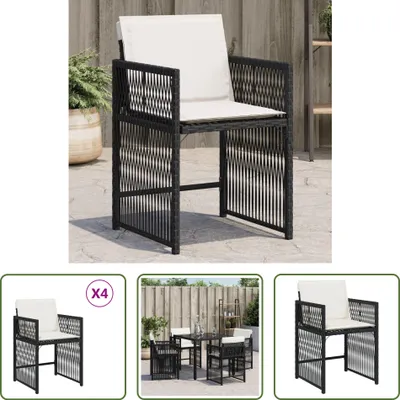 Obrázek produktu pro The Living Store Zahradní židle s polštáři 4 ks Black Poly Rattan