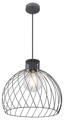 Produktbild von Pendelleuchte, Metall-Geflecht, Kugelform, grau, 35 cm