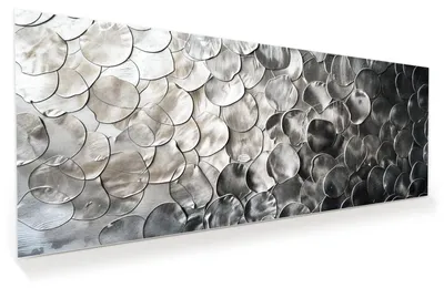 Produktbild von Glasbild 125x50cm in XXL für Wohnzimmer, Schlafzimmer Motiv Metallic Schuppen