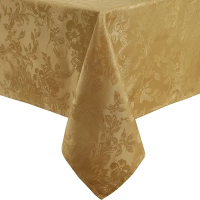 Jacquard-Tischdecke Poinsettia, 365,8x152,4 cm, Gold, rechteckig