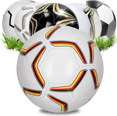 Produktbild von Fußball 'Germany' - Ball für Kinder & Erwachsene als Geschenk - Größe 5 perfekt zum Tore schießen - Sportball für das Training Indoor & Outdoor - Perfekter Soccer Ball weiß/Deutschland-Farben