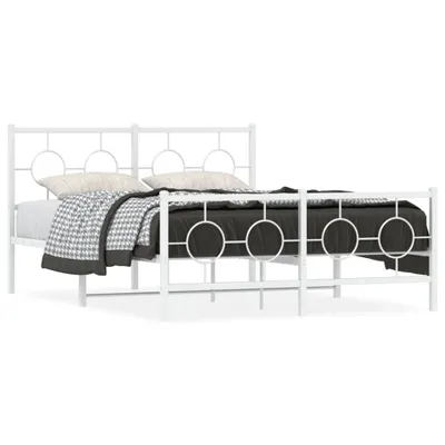 Obrázok produktu pre vidaXL Posteľný rošt s čelom a nohami kovový biely 140x190 cm