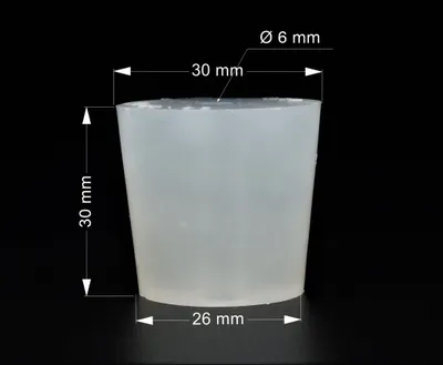 Produktbild von Konische Silikon Stopfen mit Loch 32/26mm - Silikonstopfen