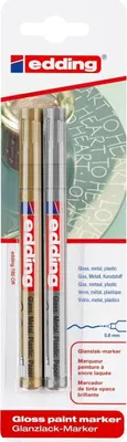 Produktbild von Glanzlack-Marker edding 780 0,8mm gold/silber Packung mit 10 Stück