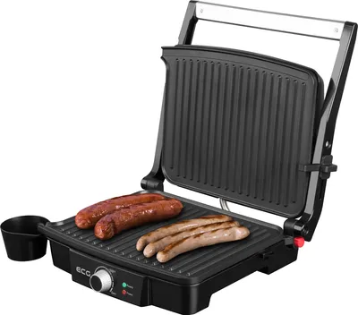 Produktbild von ECG KG 100 | kontaktní gril | příkon 2000 W | 3 polohy grilu: grilování, BBQ, zapékání | plné otevření grilu až do úhlu 180° pro snadnější grilování