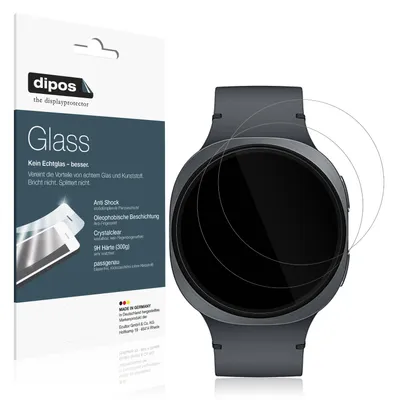 Produktbild von 2x Schutzfolie für Samsung Galaxy Watch8 44mm - Anti-Shock 9H Folie dipos Glass Kunststoffglas