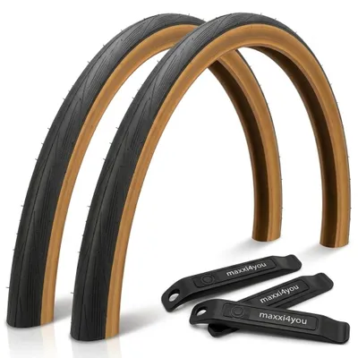 Immagine prodotto di 2 pneumatici da corsa Schwalbe Lugano 700 x 25C (25-622), colore nero/classico, inclusi levagomme, Immagine generata dall'IA