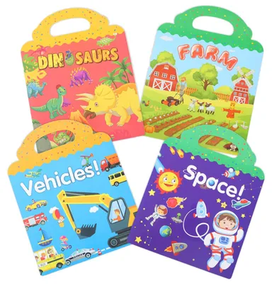 Produktbild von Stickerbücher wiederverwendbar, 4 Themen, 3-6 Jahre, für Kinder