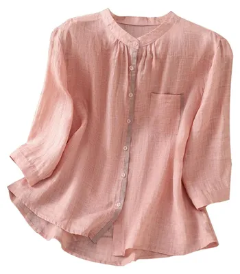 Productafbeelding van Casual Damesblouse met 3/4 Mouwen en Knopen
