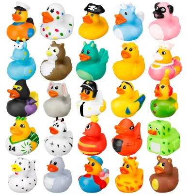 Image de Lot de 25 petites canards en caoutchouc pour jouets de bain