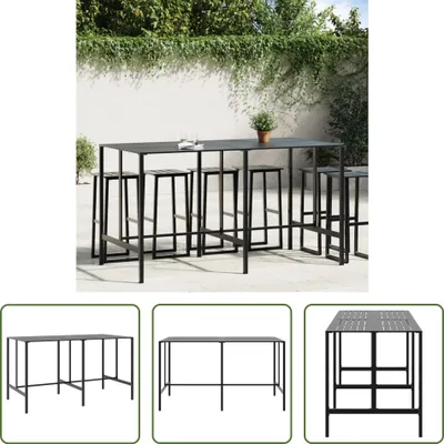 Produktbild von The Living Store Bartisch Schwarz 200x100x110 cm Pulverbeschichteter Stahl