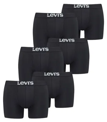 Produktbild von Levi's Herren Boxershorts 6er Pack - Solid Basic Boxer Brief - 905001001 (Schwarz, L)