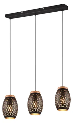 Immagine prodotto di Lampada a sospensione BIDAR nera 3xE27x28W in metallo, dimensioni: 150x71x15 cm, IP20, RL