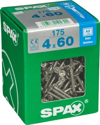 Produktbild von 175 Stück Edelstahl-Senkkopf-Torxschrauben SPAX, Durchm.4 mm x L.60 mm