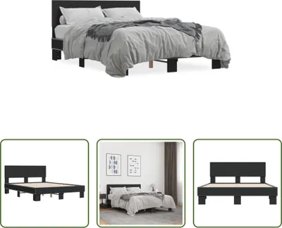 Produktbild von The Living Store Bettgestell Schwarz 120x190 cm Holzwerkstoff und Metall