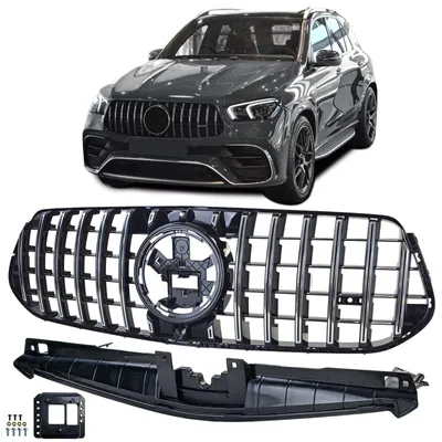 Sport Kühlergrill Schwarz Glanz Chrom für Mercedes GLE V167 MOPF ab 2023 – Produktansicht