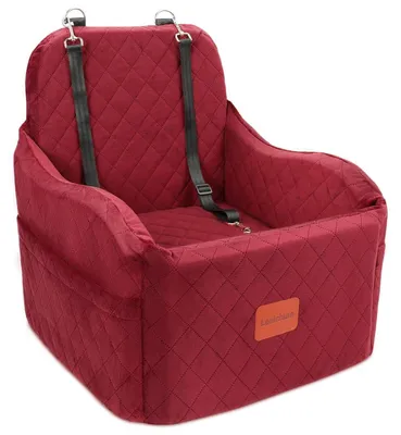 Produktbild von Hunde-Autositz für kleine/mittelgroße Hunde, tragbar, waschbar, mit Aufbewahrungstaschen, Rot, Medium