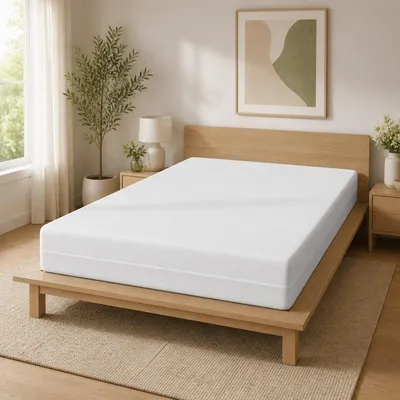 Produktbild von Gel-Memory-Foam Matratze 90x200 cm, 18 cm hoch, 3-Schichten-Komfort, atmungsaktiv, abnehmbarer waschbarer Bezug, Matratze im Karton