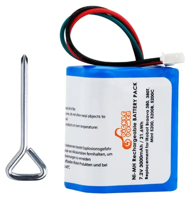 Akku 7,2 V 3000 mAh Ni-MH für iRobot Braava 380