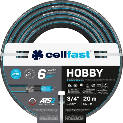 Zdjęcie produktu dla Wąż Ogrodowy do Wody 6 Warstwowy z Oplotem 3/4" 20m Mocny HOBBY ATS2 CELLFAST