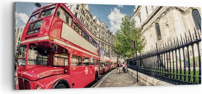 Produktbild von Bild auf Leinwand - Leinwandbild - Architektur London Stadt - 120x50cm - Wand Bild - Wanddeko - Leinwanddruck - Bilder - Kunstdruck - Wanddekoration - Leinwand bilder - Wandkunst - AB120x50-2405