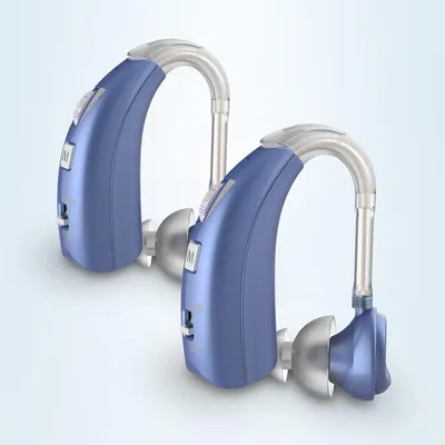 Produktbild von Hörgerät Delmicure VHP-1303 Akku mit Geräuschreduzierung 2 Stück blau